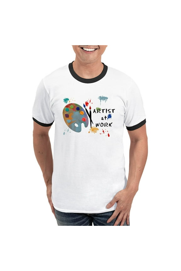 - Artist At Work Ringer T - 100% Cotton Ringed T-Shirt