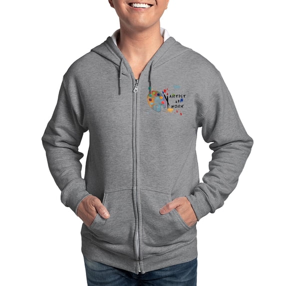 CafePress - Artist At Work Zip Hoodie - Zip Hoodie, Classic Hooded Sweatshirt with Metal Zipper