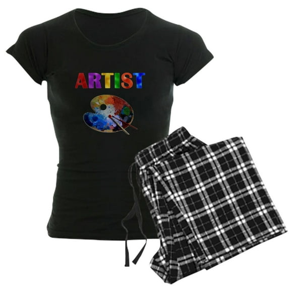 CafePress - Artist Pajamas - Women's Short Sleeve Print T-Shirt and Pants Dark Cotton Pajama Set