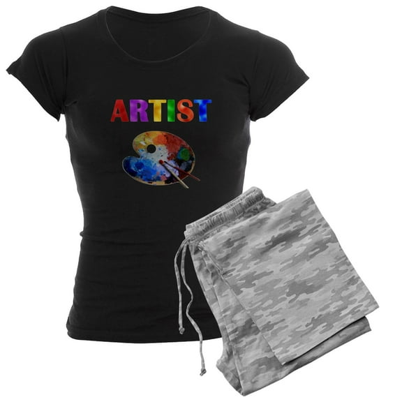 CafePress - Artist Pajamas - Women's Short Sleeve Print T-Shirt and Pants Dark Cotton Pajama Set