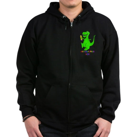 CafePress - Artosaurus Rex Zip Hoodie (Dark) - Zip Hoodie, Classic Hooded Sweatshirt with Metal Zipper