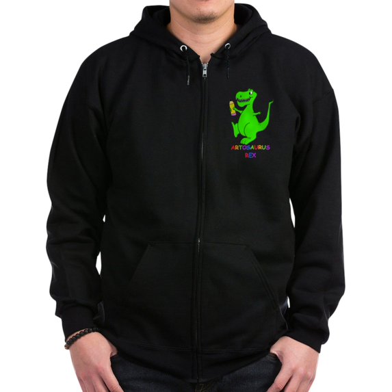 CafePress - Artosaurus Rex Zip Hoodie (Dark) - Zip Hoodie, Classic Hooded Sweatshirt with Metal Zipper
