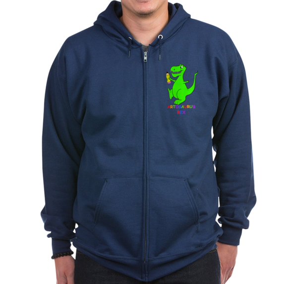 CafePress - Artosaurus Rex Zip Hoodie (Dark) - Zip Hoodie, Classic Hooded Sweatshirt with Metal Zipper