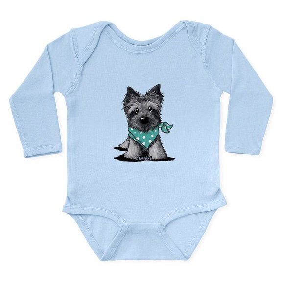 CafePress - Ash Cairn Terrier In Dots Long Sleeve Infant Bodys - Long Sleeve Cotton Baby Bodysuit