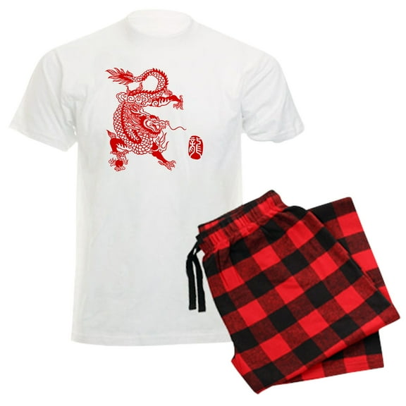 CafePress - Asian Dragon Men's Light Pajamas - Men's Light Loose Fit Cotton Pajama Set