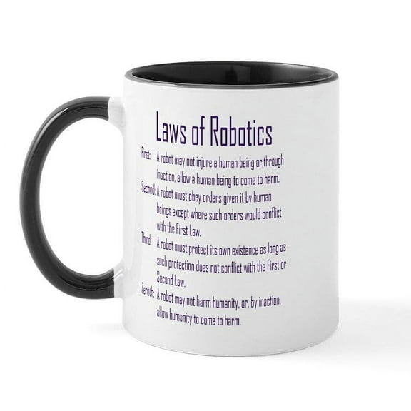 CafePress - Asimov's Robot Series Laws Of Robotics Mug - 11 oz Ceramic Mug - Novelty Coffee Tea Cup
