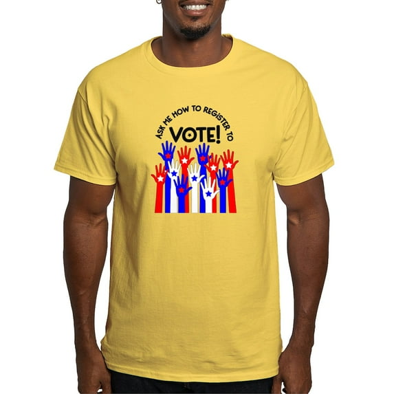 CafePress - Ask Me How To Register To Vote Red Blue T Shirt - Men's Classic Graphic T-Shirt