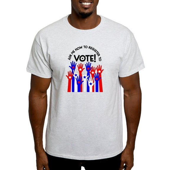 CafePress - Ask Me How To Register To Vote Red Blue T Shirt - Men's Classic Graphic T-Shirt