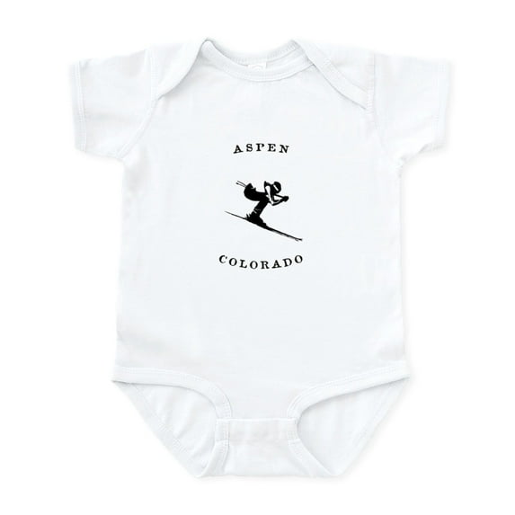 CafePress - Aspen Colorado Ski Body Suit - Baby Light Bodysuit, Size Newborn - 24 Months
