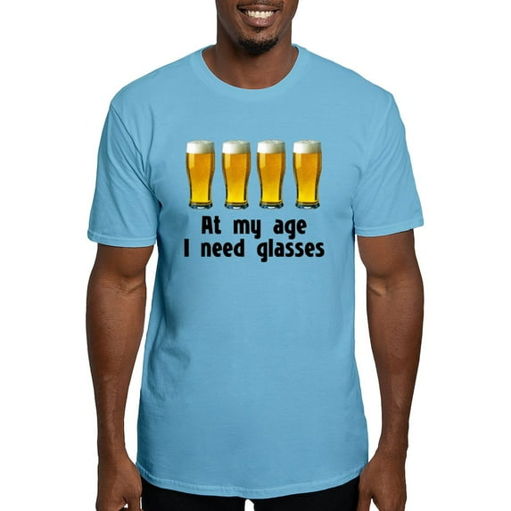 CafePress - At My Age I Need Glasses Fitted T Shirt - Fitted T-Shirt, Vintage Fit Soft Cotton Tee