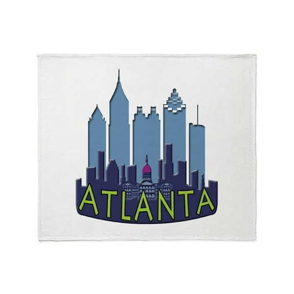 CafePress - Atlanta Skyline Newwave Cool Throw Blanket - Soft Fleece Throw Blanket, 50"x60" for All Ages