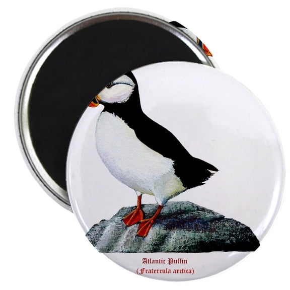 CafePress - Atlantic Puffin Magnet - 2.25" Round Magnet, Refrigerator Magnet, Button Magnet Style
