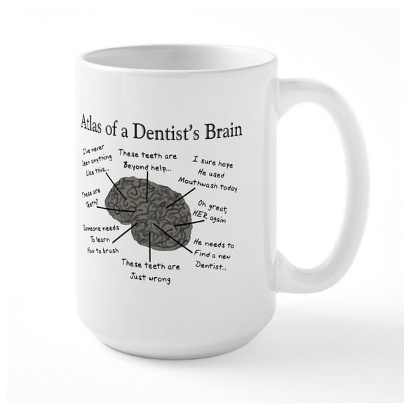 CafePress - Atlas Of A Dentists Brain Mugs - 15 oz Ceramic Large White Nolvety Mug