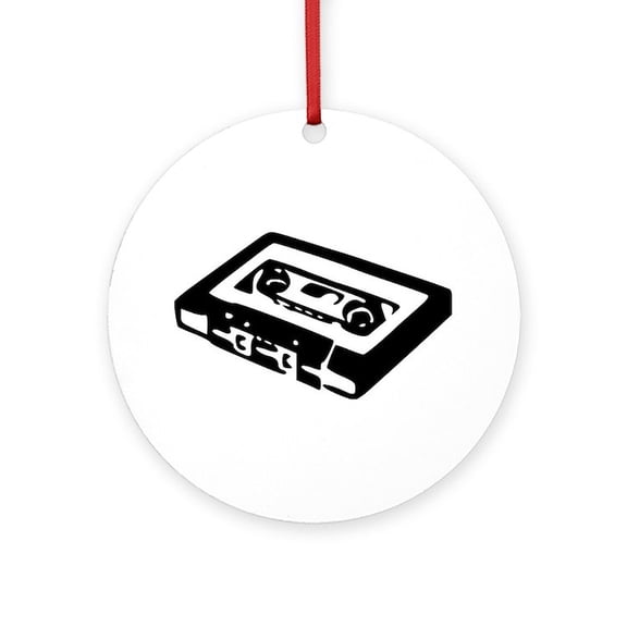 CafePress - Audio Cassette - Round Wood Ornament 4"