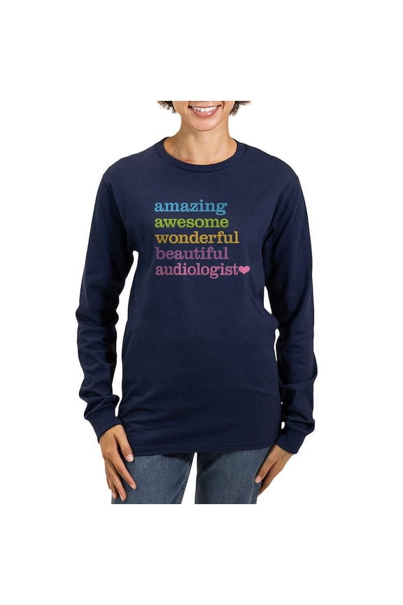 - Audiologist Women's Long Sleeve Dark T Shirt - Women's Long Sleeve Graphic Tee Casual Fit