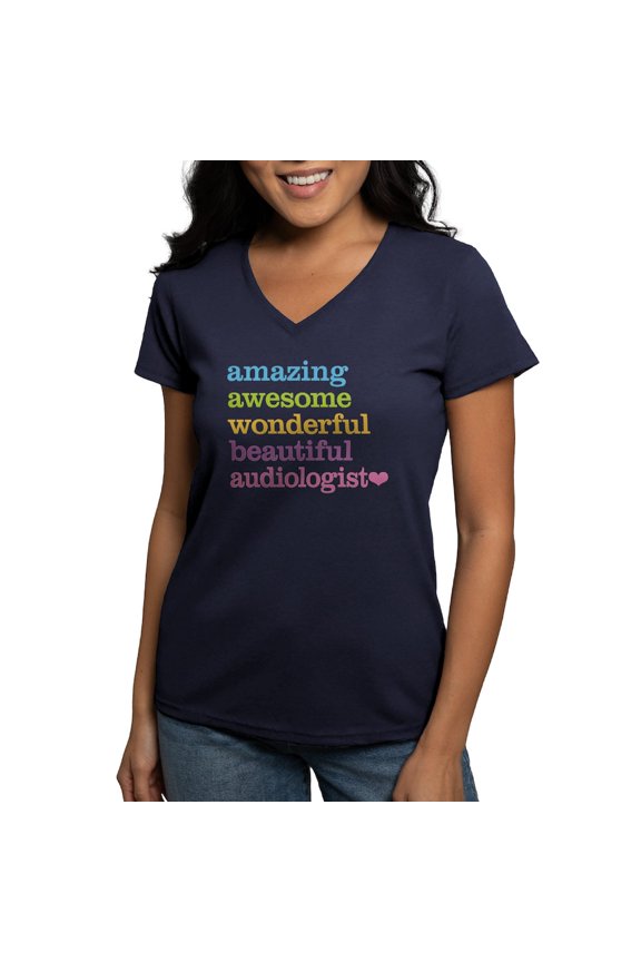 - Audiologist Women's V Neck Dark T Shirt - Women's V-Neck Dark T-Shirt