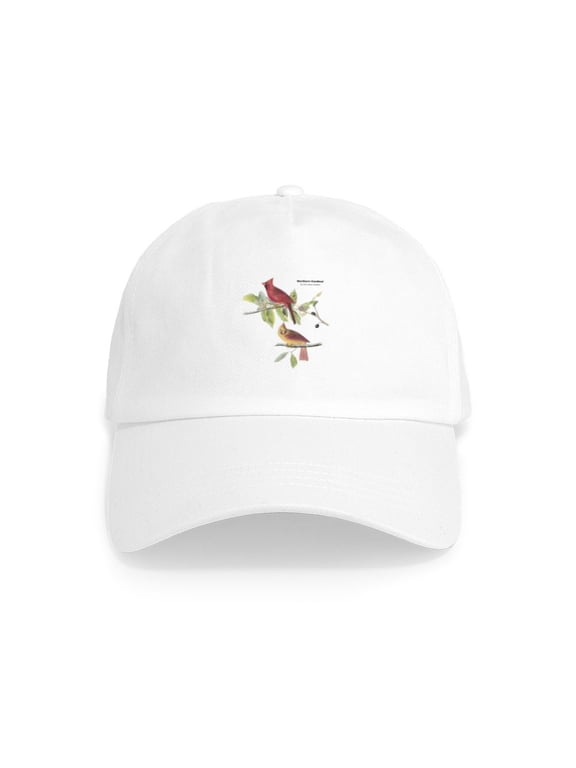 - Audubon Northern Cardinal Bird Cap - Adjustable 100% Brushed Unisex Casual Cotton Baseball Cap, Beige, 1