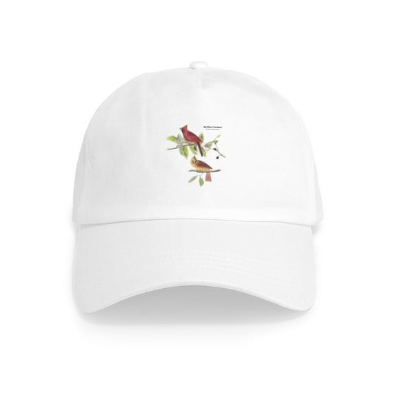 CafePress - Audubon Northern Cardinal Bird Cap - Adjustable 100% Brushed Unisex Casual Cotton Baseball Cap, Beige, 1