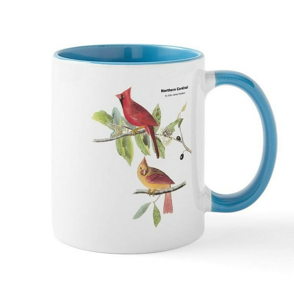 CafePress - Audubon Northern Cardinal Bird Mug - 11 oz Ceramic Mug - Novelty Coffee Tea Cup