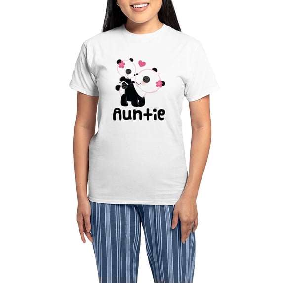 CafePress - Aunt Panda Bear Women's Light Pajamas - Women's Short Sleeve Print T-Shirt and Pants Light Cotton Pajama Set