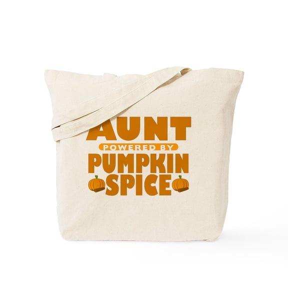 CafePress - Aunt Powered By Pumpkin Spice Tote Bag - Unisex Canvas Tote Bag, Beige, 1-Piece