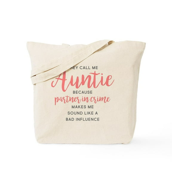 CafePress - Auntie Partner In Crime Tote Bag - Unisex Canvas Tote Bag, Beige, 1-Piece