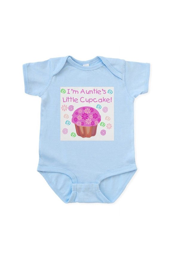 - Auntie's Little Cupcake Infant Creeper - Baby Light Bodysuit, Size Newborn - 24 Months
