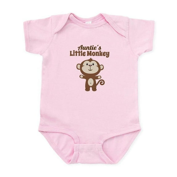 CafePress - Aunties Little Monkey Body Suit - Baby Light Bodysuit, Size Newborn - 24 Months