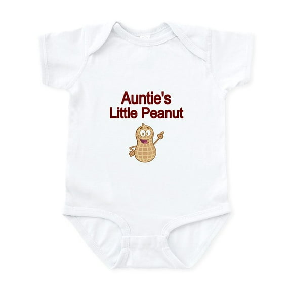CafePress - Aunties Little Peanut Body Suit - Baby Light Bodysuit, Size Newborn - 24 Months