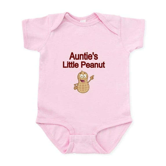 CafePress - Aunties Little Peanut Body Suit - Baby Light Bodysuit, Size Newborn - 24 Months
