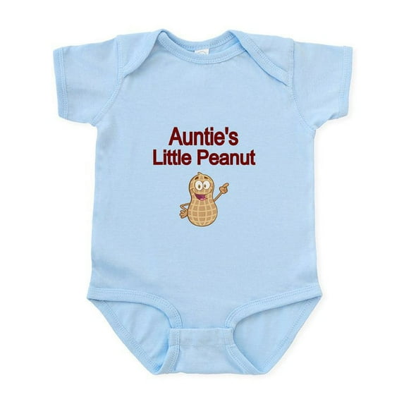 CafePress - Aunties Little Peanut Body Suit - Baby Light Bodysuit, Size Newborn - 24 Months