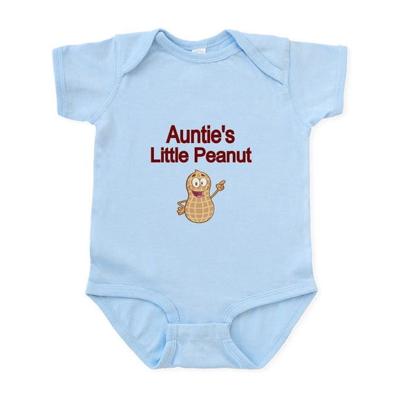 CafePress - Aunties Little Peanut Body Suit - Baby Light Bodysuit, Size Newborn - 24 Months