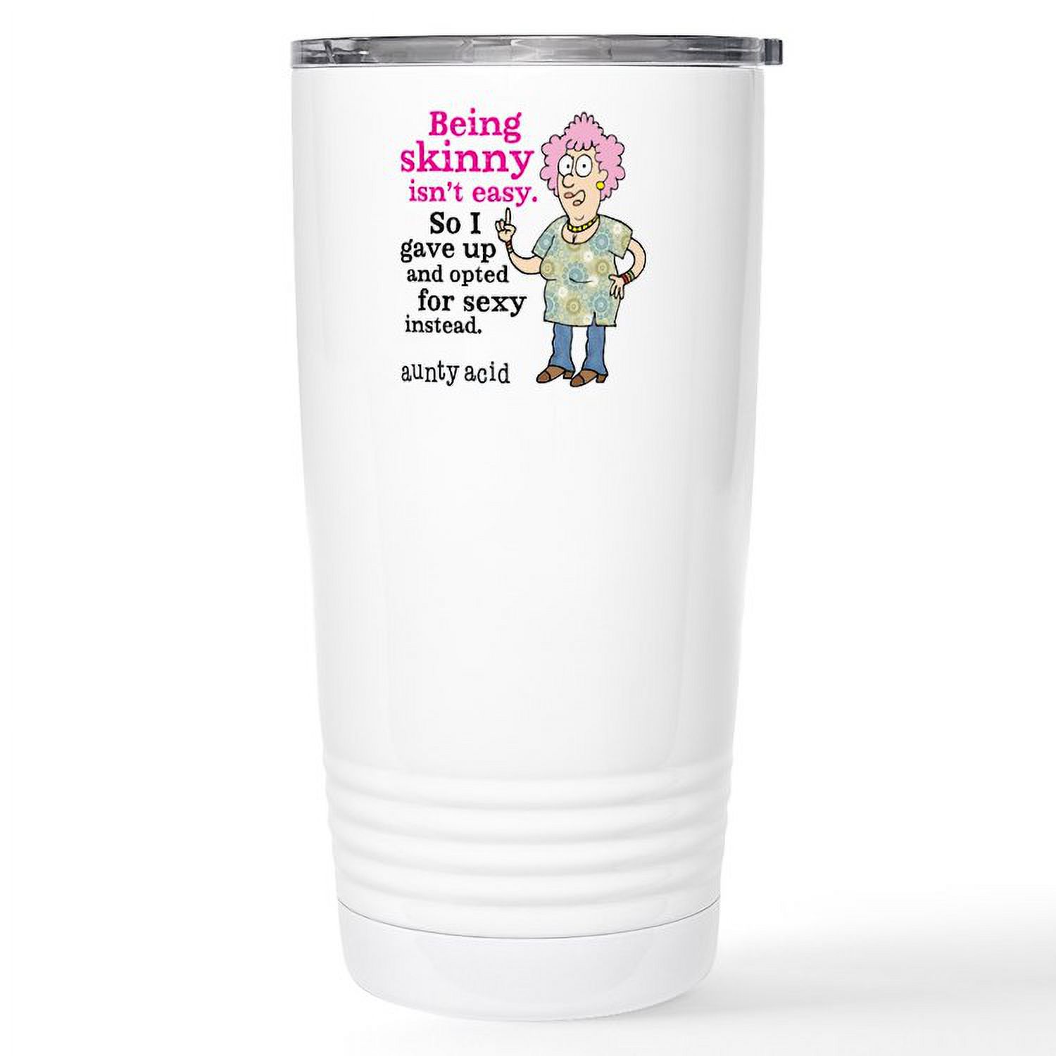 CafePress Aunty Acid 'Half Full' Canvas Tote Bag - Natural, Reusable Shopping Bag (Small Or Medium)