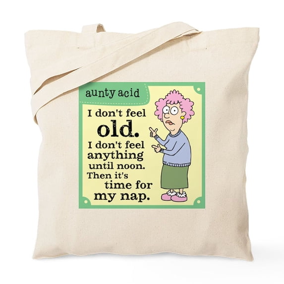 CafePress - Aunty Acid: Time To Nap Tote Bag - Unisex Canvas Tote Bag, Beige, 1-Piece