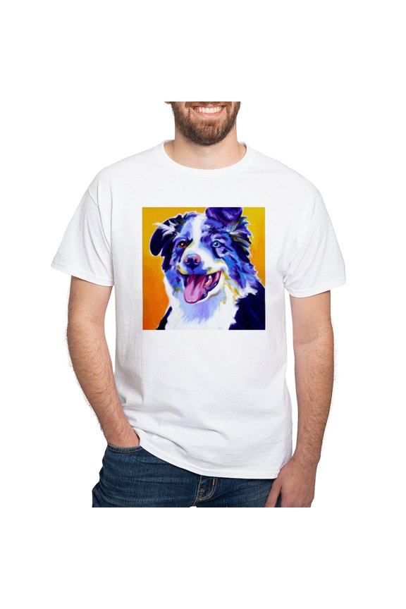 - Aussie #5 Square Men's Value T Shirt - Men's White Classic Cotton T-Shirts