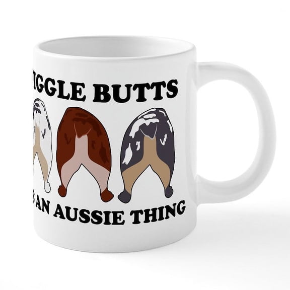 CafePress - Aussie Wiggle Butts - 20 Oz White Ceramic Mega Mug