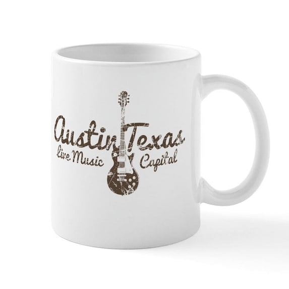 CafePress - Austin Texas Live Musick Capital Mugs - 11 oz Ceramic Mug - Novelty Coffee Tea Cup