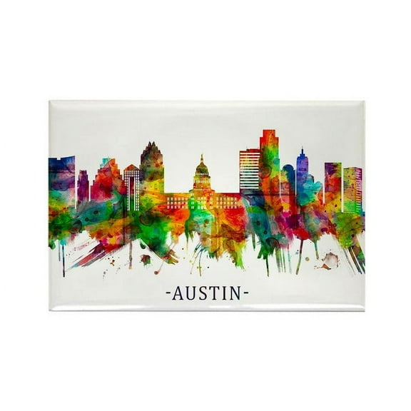 CafePress - Austin Texas Skyline Magnets - Rectangle Magnet, 2"x3" Refrigerator Magnet