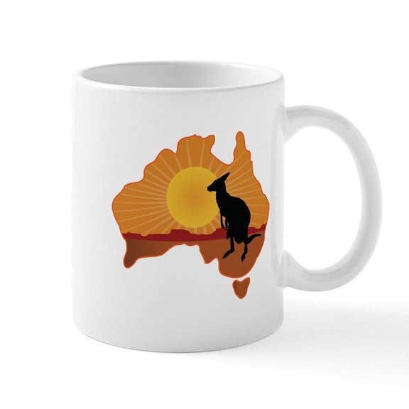 CafePress - Australia Kangaroo Mug - 11 oz Ceramic Mug - Novelty Coffee Tea Cup