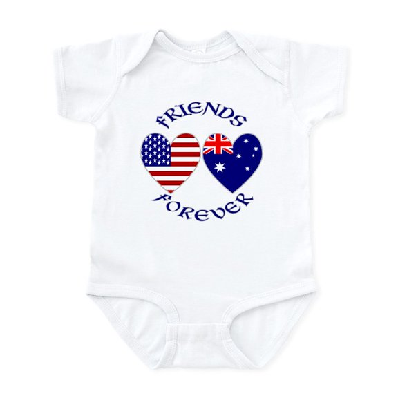 CafePress - Australia USA Friends Infant Bodysuit - Baby Light Bodysuit, Size Newborn - 24 Months