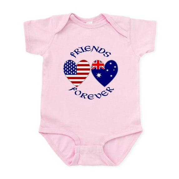CafePress - Australia USA Friends Infant Bodysuit - Baby Light Bodysuit, Size Newborn - 24 Months