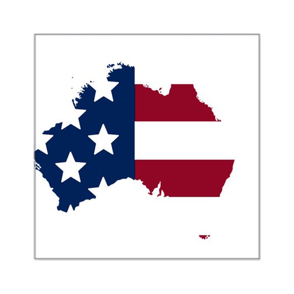 CafePress - Australian American Sticker - Square Sticker 3" x 3"