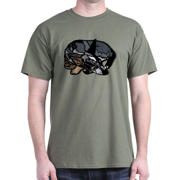 CafePress - Australian Donut Drawing Blue N Tan Men's Value - Men's Classic Graphic Cotton T-Shirt