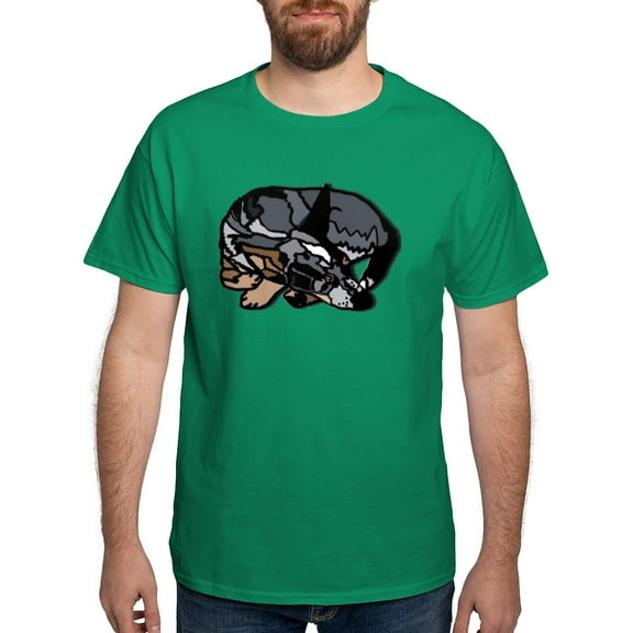 CafePress - Australian Donut Drawing Blue N Tan Men's Value - Men's Classic Graphic Cotton T-Shirt