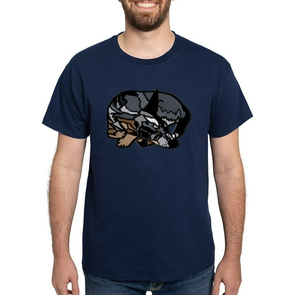 CafePress - Australian Donut Drawing Blue N Tan Men's Value - Men's Classic Graphic Cotton T-Shirt