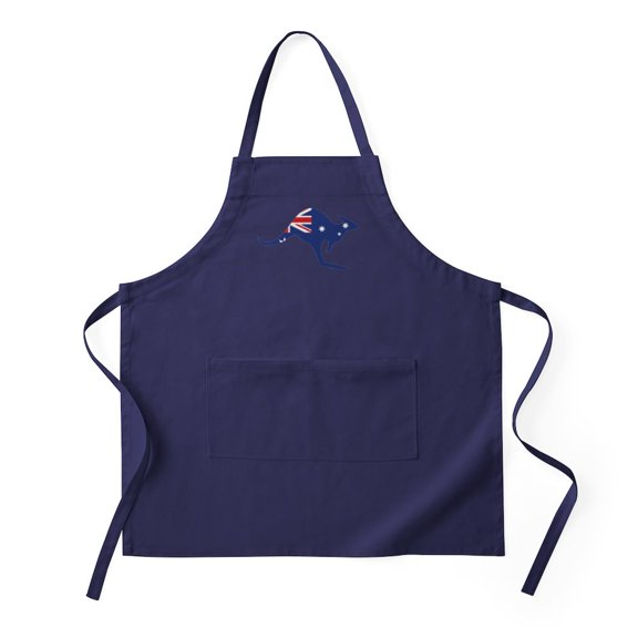 CafePress - Australian Flag Kangaroo BBQ - Kitchen Apron with Pockets, Grilling Apron, Baking Apron