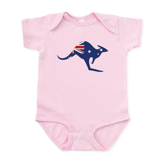 CafePress - Australian Flag Kangaroo Infant Bodysuit - Baby Light Bodysuit, Size Newborn - 24 Months