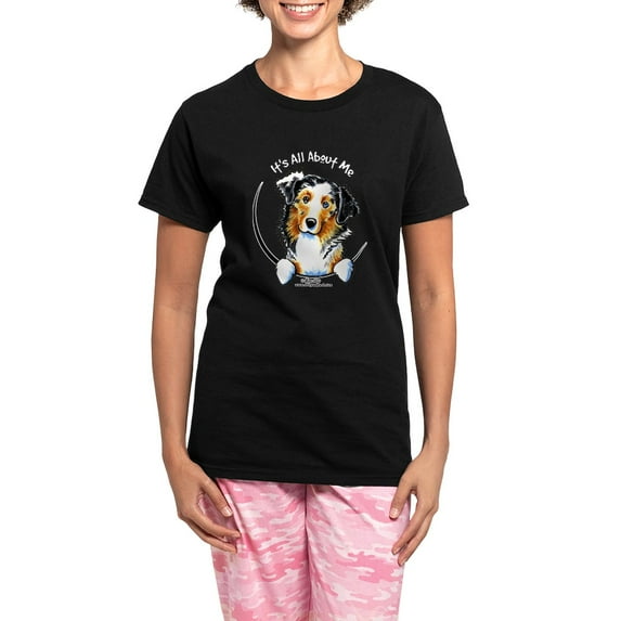 CafePress - Australian Shepherd IAAM Women's Dark Pajamas - Women's Short Sleeve Print T-Shirt and Pants Dark Cotton Pajama Set