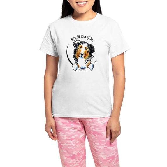CafePress - Australian Shepherd IAAM Women's Light Pajamas - Women's Short Sleeve Print T-Shirt and Pants Light Cotton Pajama Set