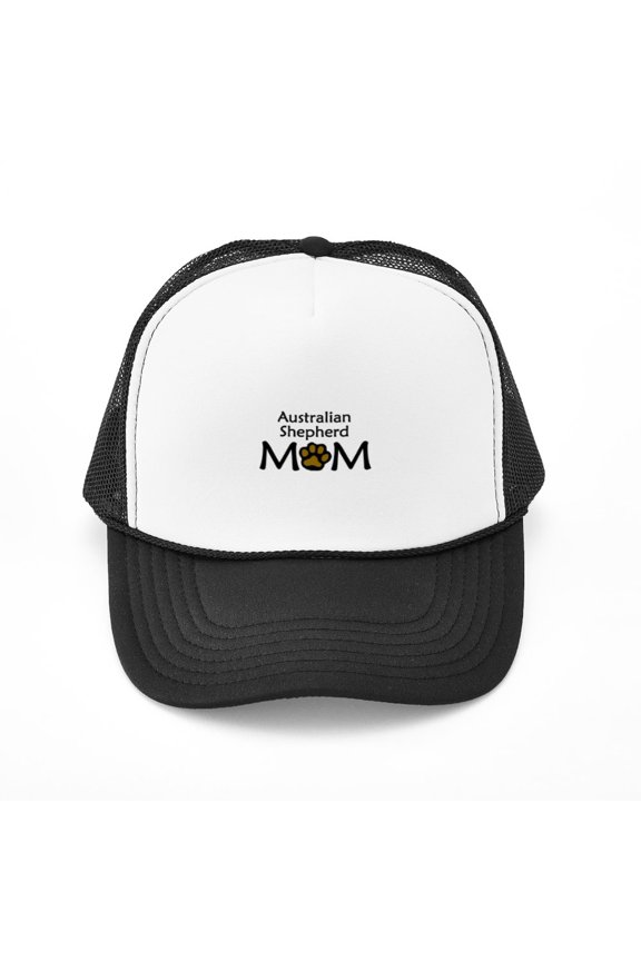 - Australian Shepherd Mom - Adjustable Unisex Printed Trucker Hat with Mesh Back